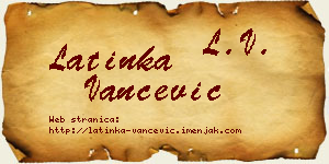 Latinka Vančević vizit kartica